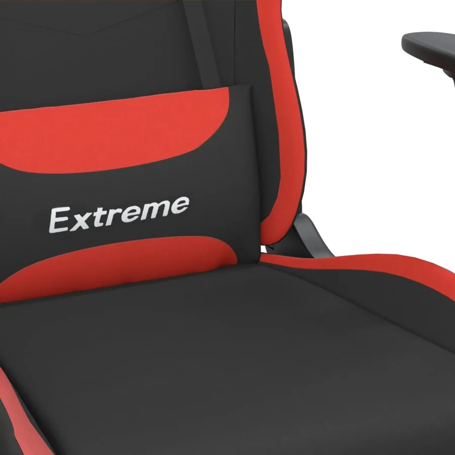 Chaise de jeu de massage Noir et rouge Tissu - 8