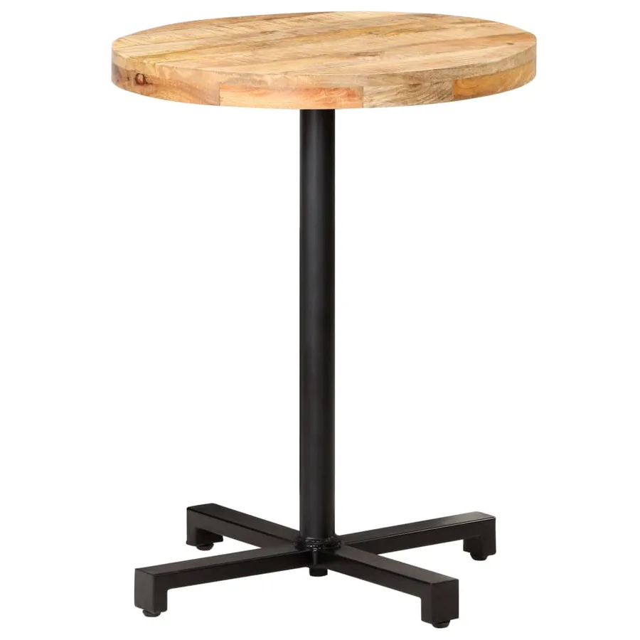 Table de bistro Ronde Ø60x75 cm Bois de manguier brut - 10