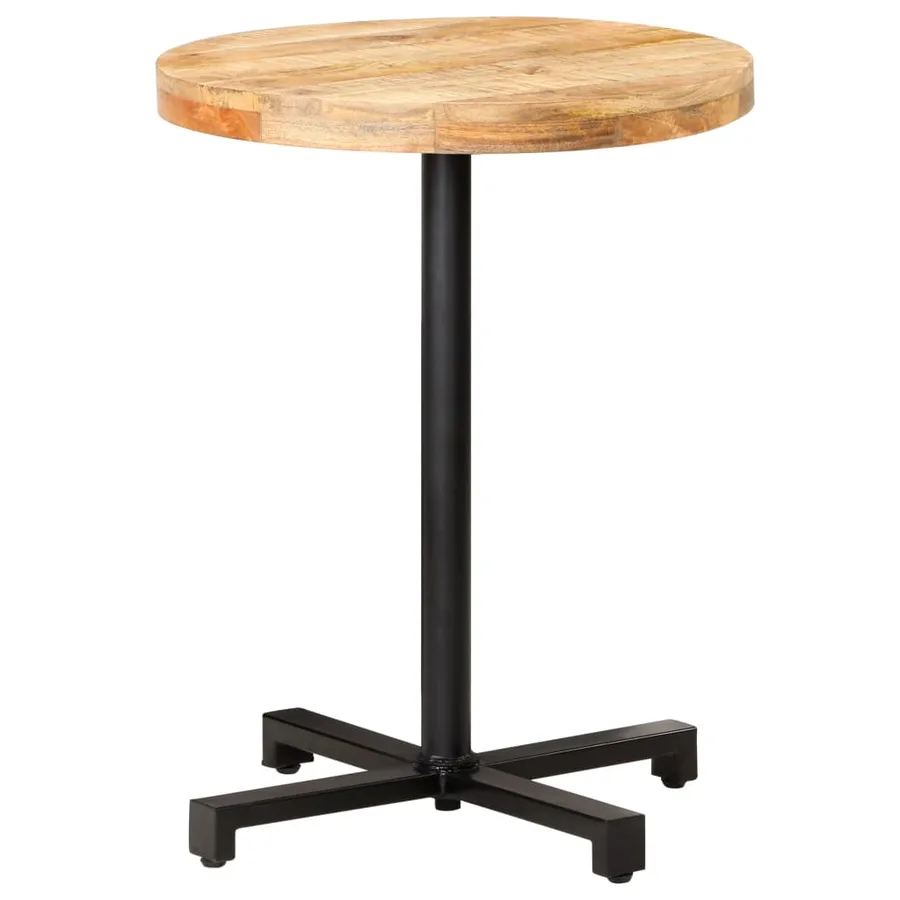 Table de bistro Ronde Ø60x75 cm Bois de manguier brut - 9