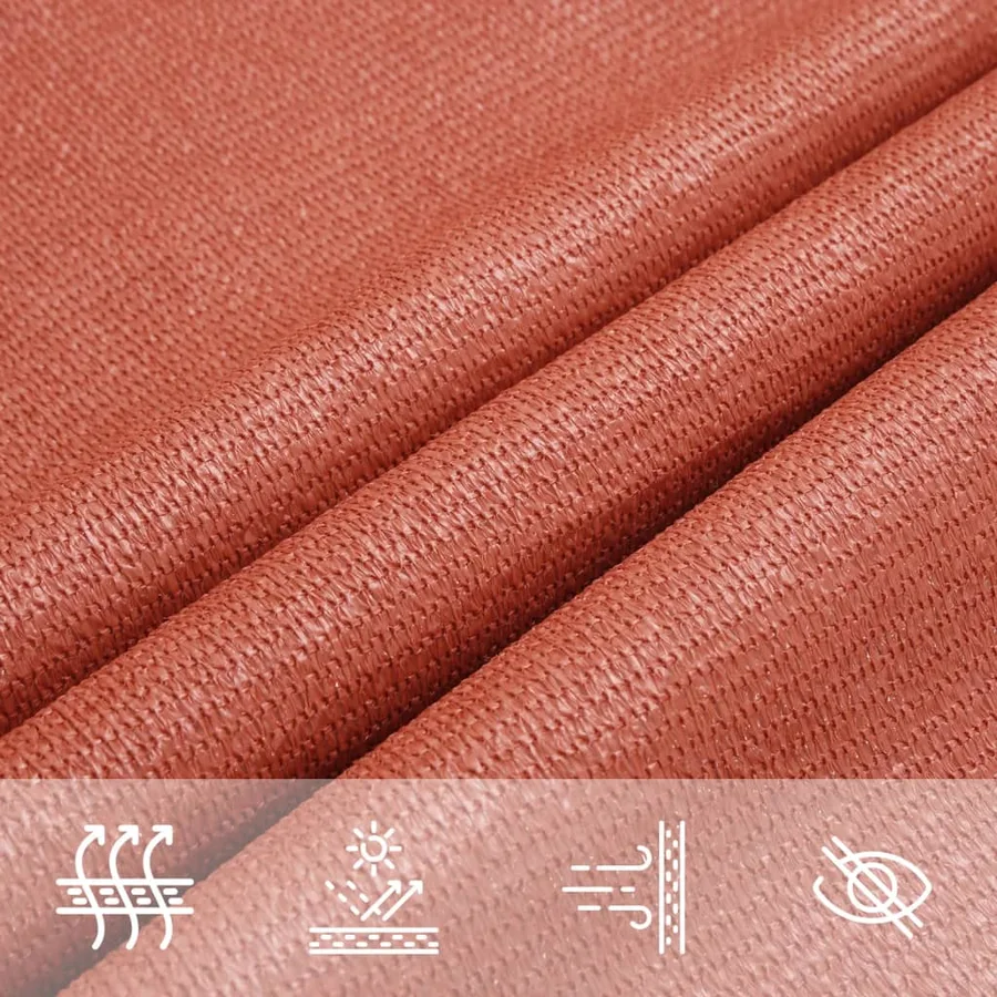 Voile d'ombrage 160 g/m² Terre cuite 4x4 m PEHD - 7