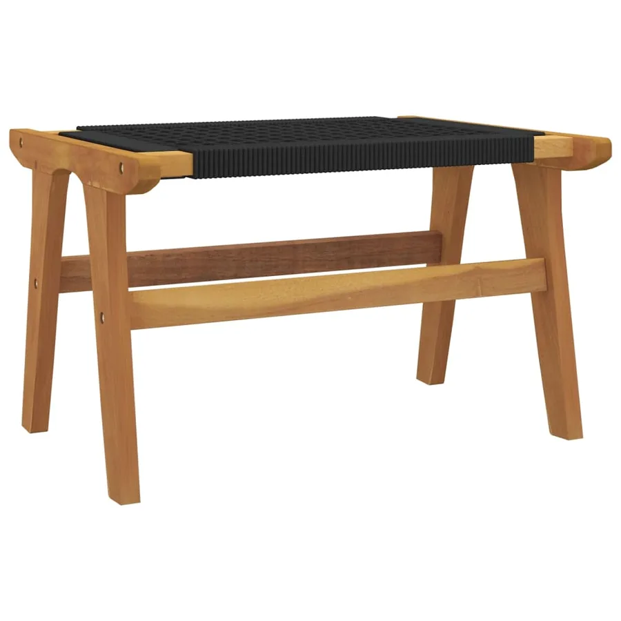 Chaise de jardin et repose-pieds Bois teck solide et polyester - 11