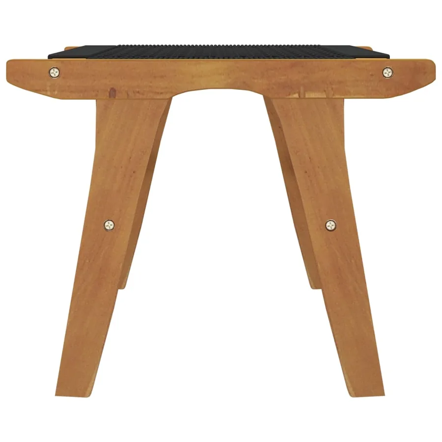Chaise de jardin et repose-pieds Bois teck solide et polyester - 13