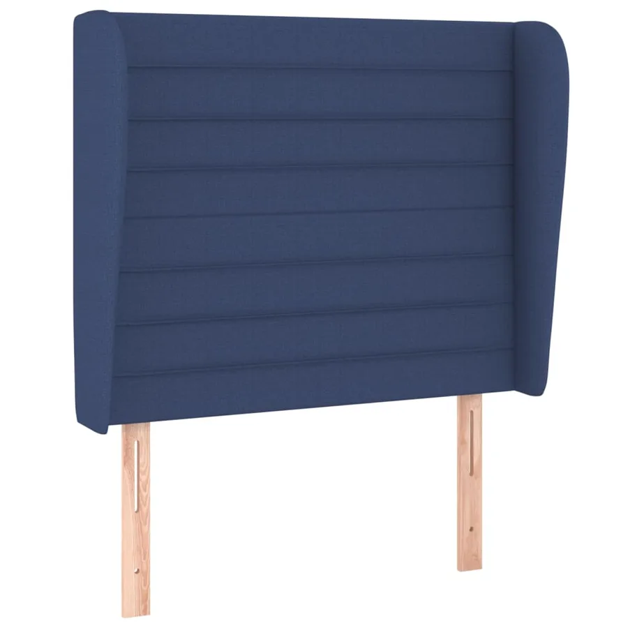 Tête de lit avec oreilles Bleu 93x23x118/128 cm Tissu - 2