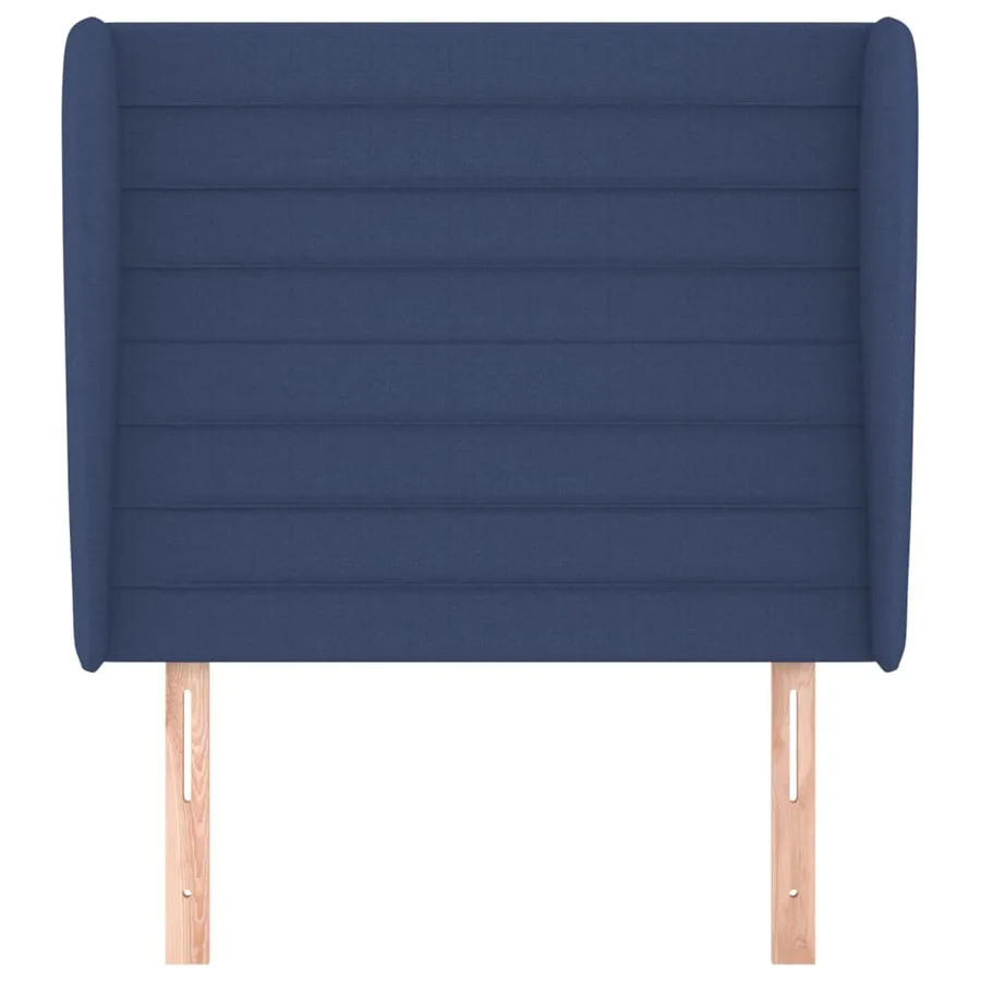 Tête de lit avec oreilles Bleu 93x23x118/128 cm Tissu - 3