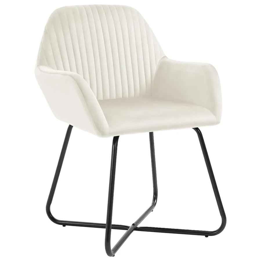 Chaises à manger lot de 4 Crème Velours - 2