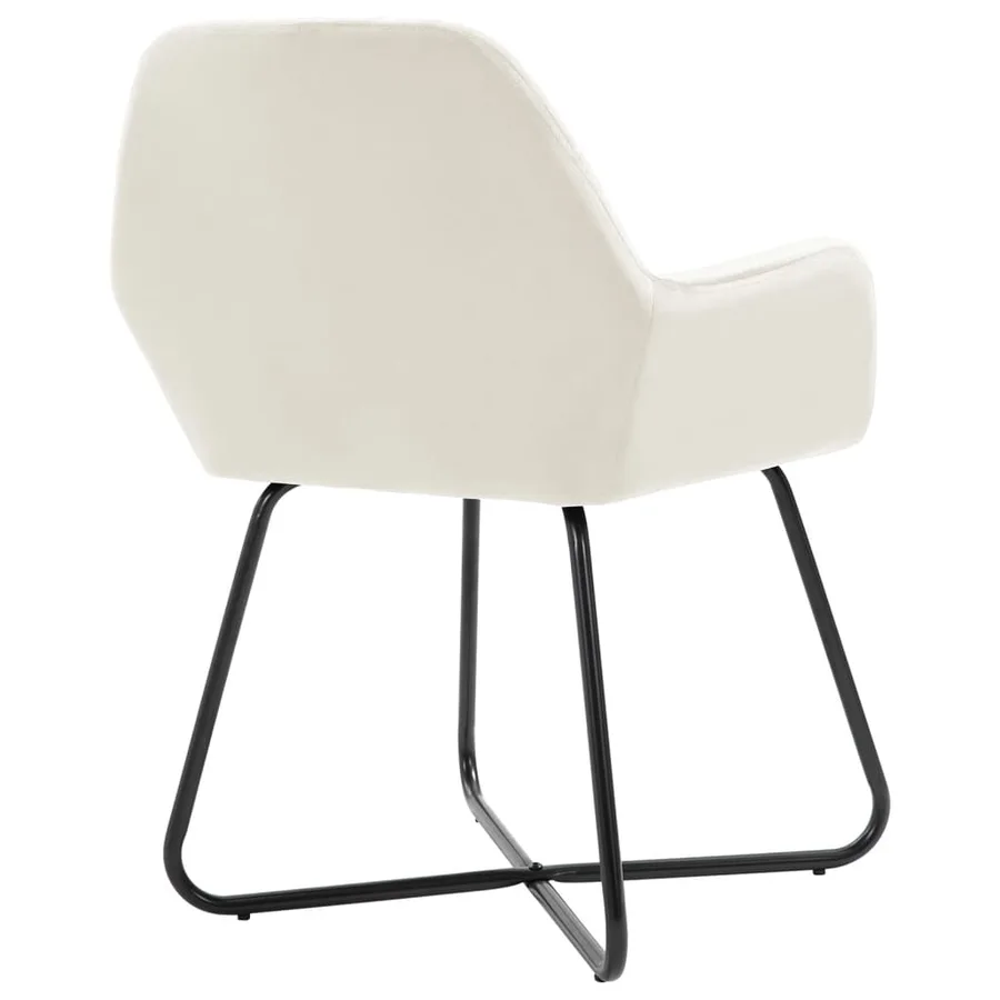 Chaises à manger lot de 4 Crème Velours - 5