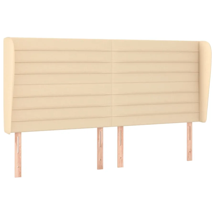 Tête de lit avec oreilles Crème 183x23x118/128 cm Tissu - 2
