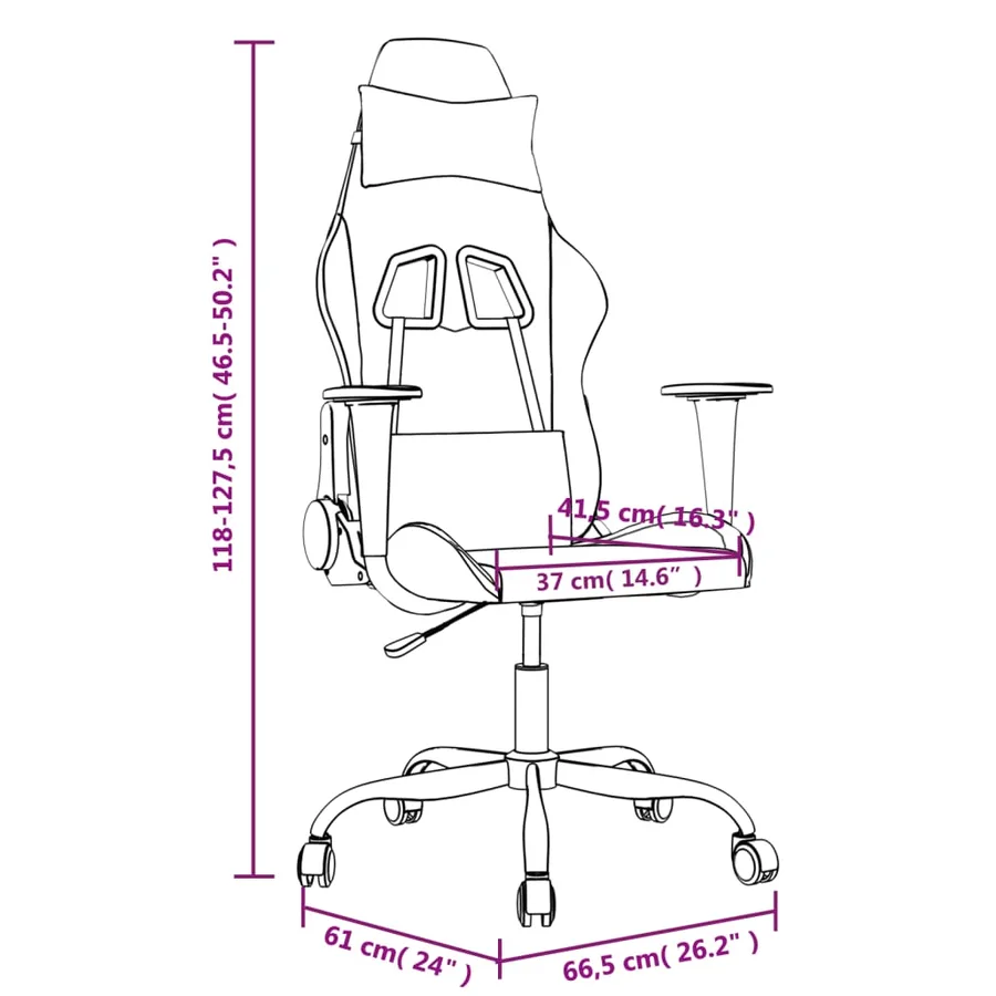 Chaise de jeu de massage Noir et blanc Similicuir - 14