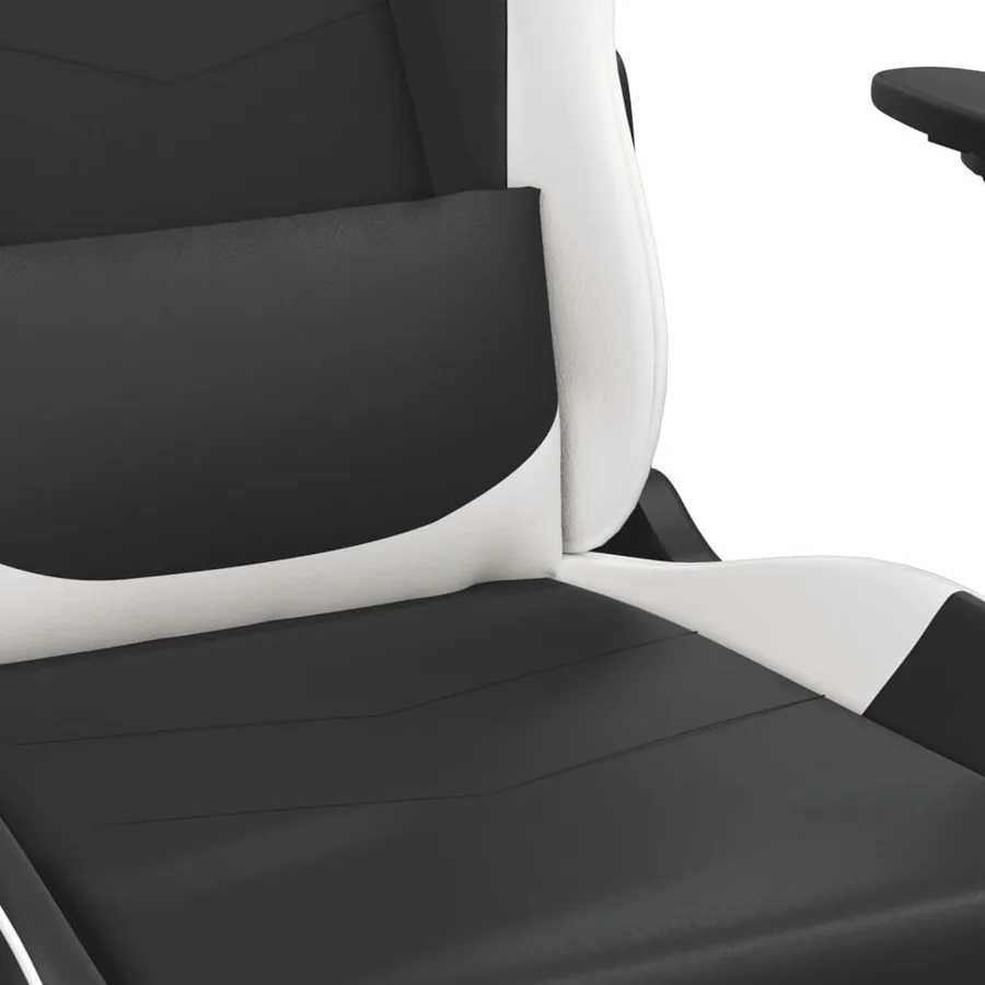 Chaise de jeu de massage Noir et blanc Similicuir - 8