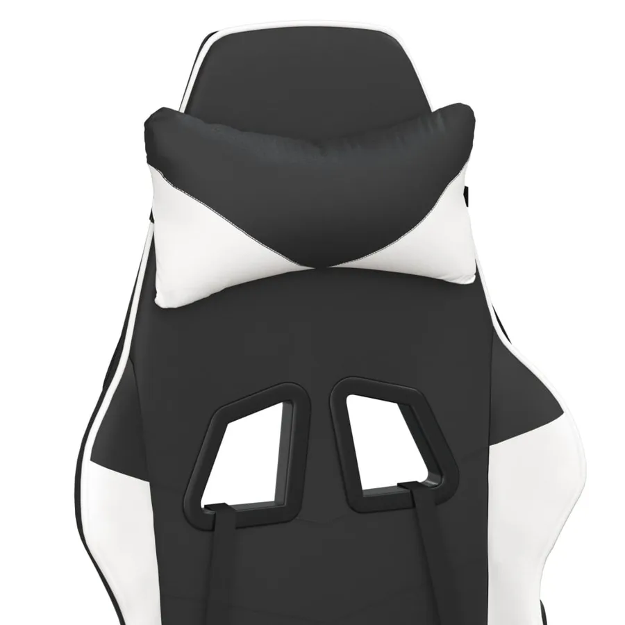 Chaise de jeu de massage Noir et blanc Similicuir - 9