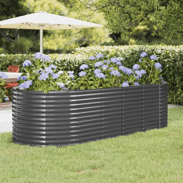 Lit surélevé de jardin Acier galvanisé Anthracite