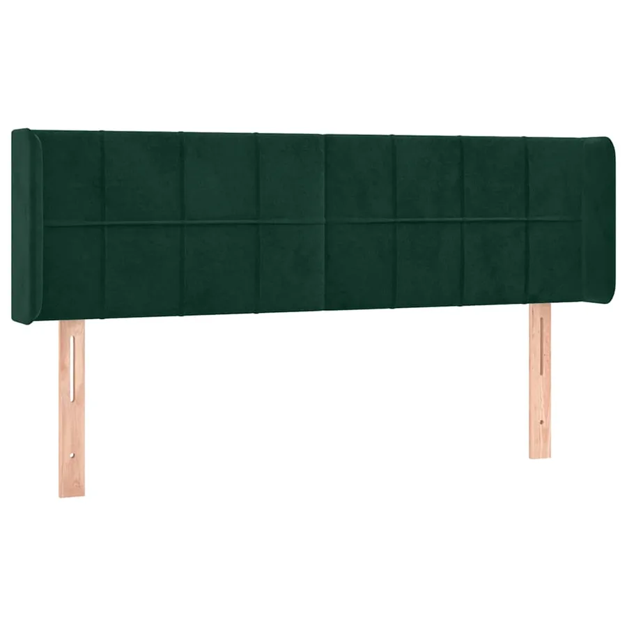 Tête de lit avec oreilles Vert foncé 147x16x78/88 cm Velours - 2