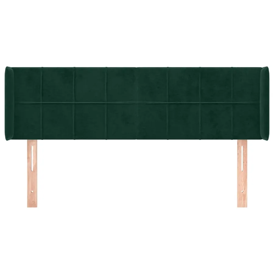 Tête de lit avec oreilles Vert foncé 147x16x78/88 cm Velours - 3