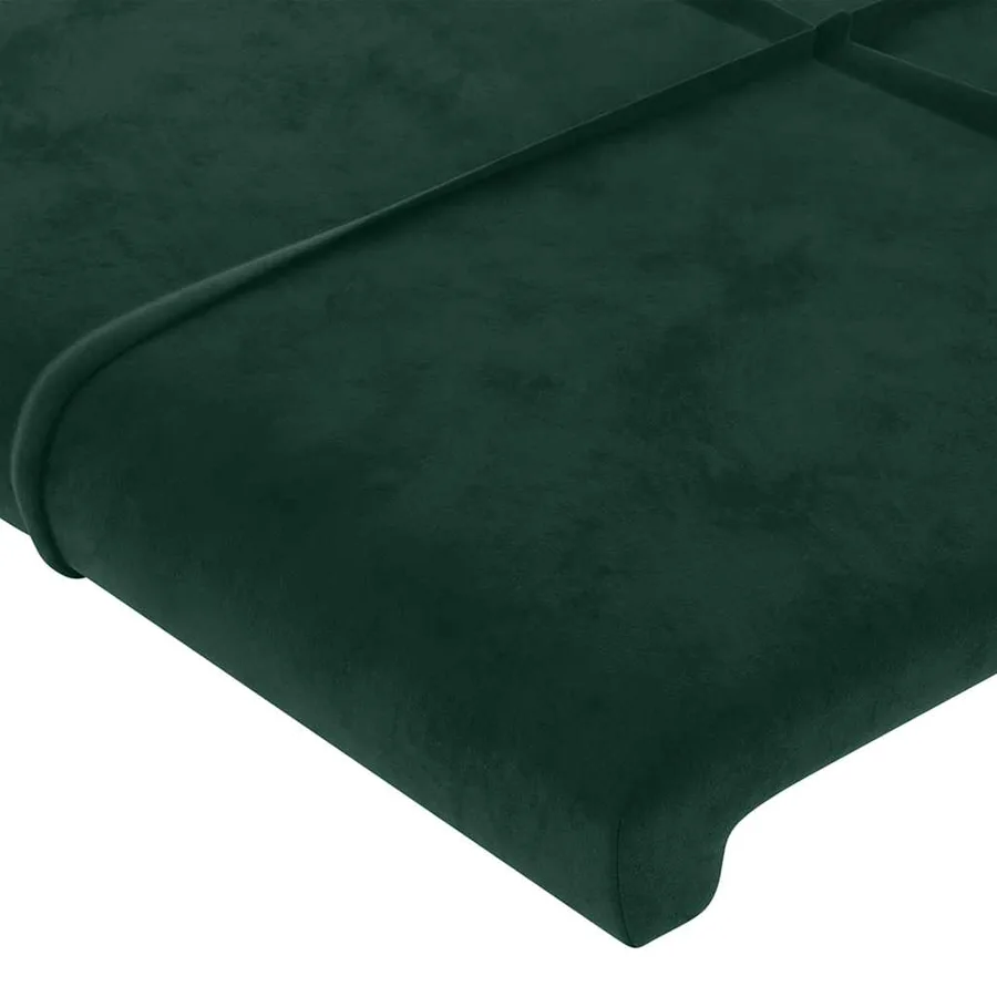 Tête de lit avec oreilles Vert foncé 147x16x78/88 cm Velours - 5