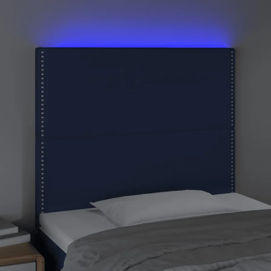 Tête de lit à LED Bleu 90x5x118/128 cm Tissu - 3