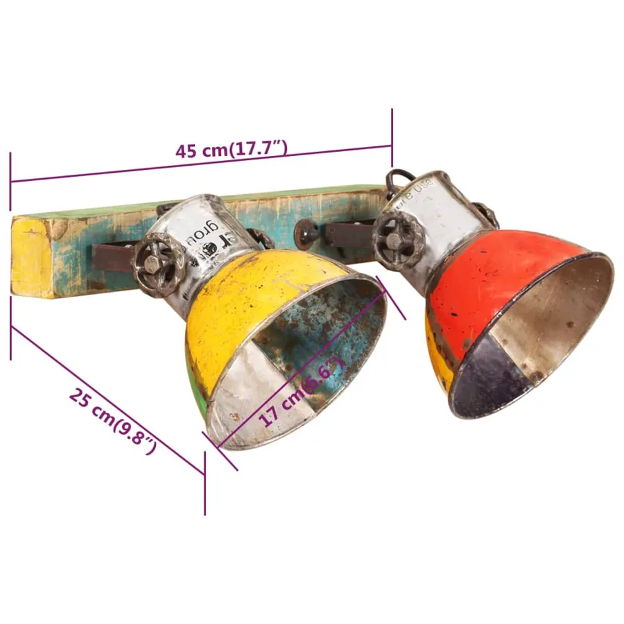 Applique murale industrielle Multicolore 45x25 cm E27 - 11