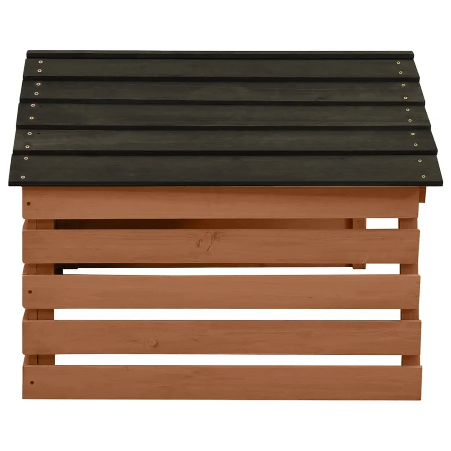 Garage de tondeuse à gazon Noir et marron 78x74x54cm Sapin - 3