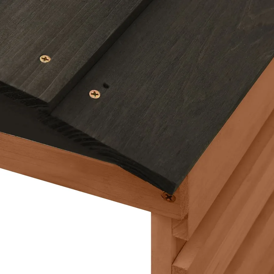 Garage de tondeuse à gazon Noir et marron 78x74x54cm Sapin - 6