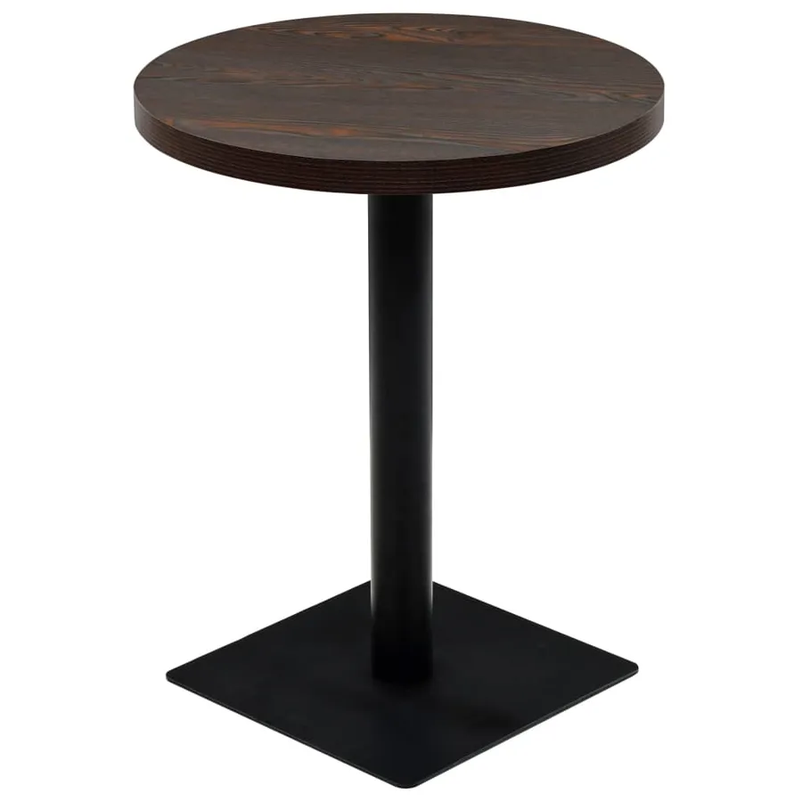 Table de bistro MDF et acier Rond 60 x 75 cm Frêne foncé - 2