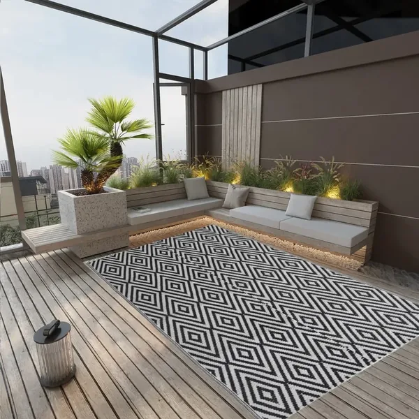 Tapis d'extérieur ARAKIL Noir 140x200 cm PP