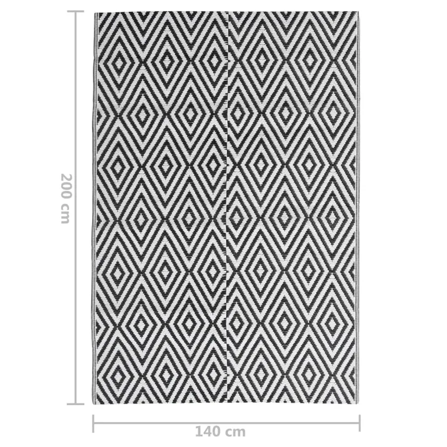 Tapis d'extérieur ARAKIL Noir 140x200 cm PP - 6