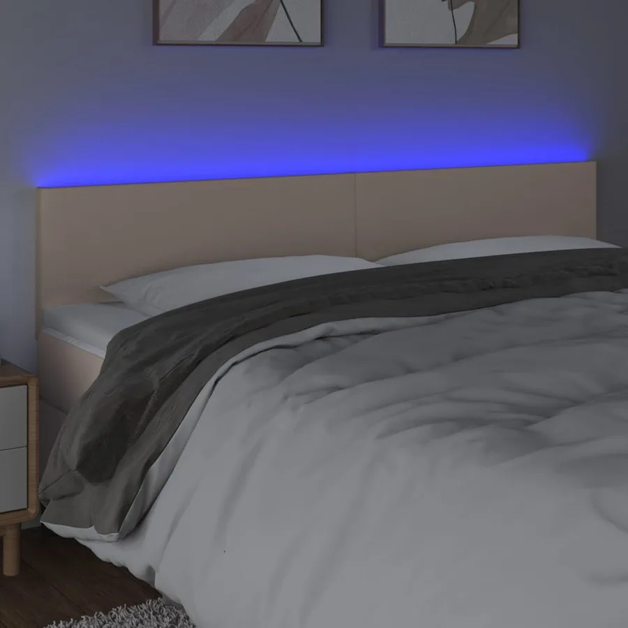 Tête de lit à LED Cappuccino 180x5x78/88 cm Similicuir - 3