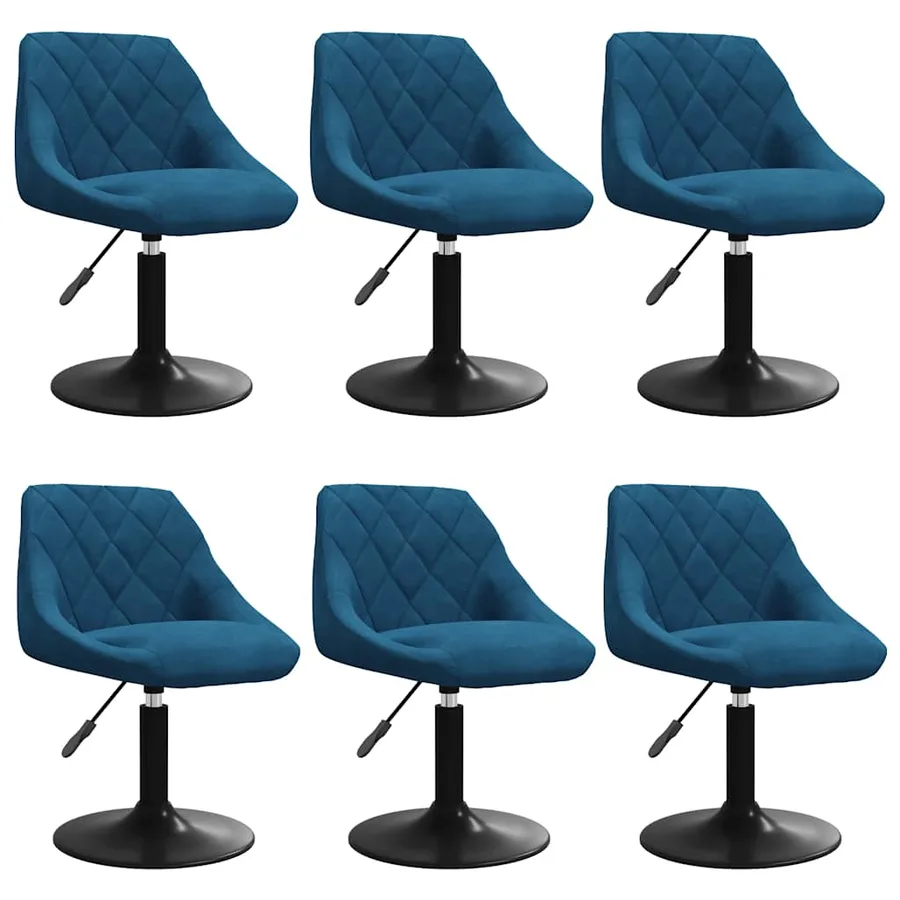 Chaises pivotantes à manger lot de 6 bleu velours - 2