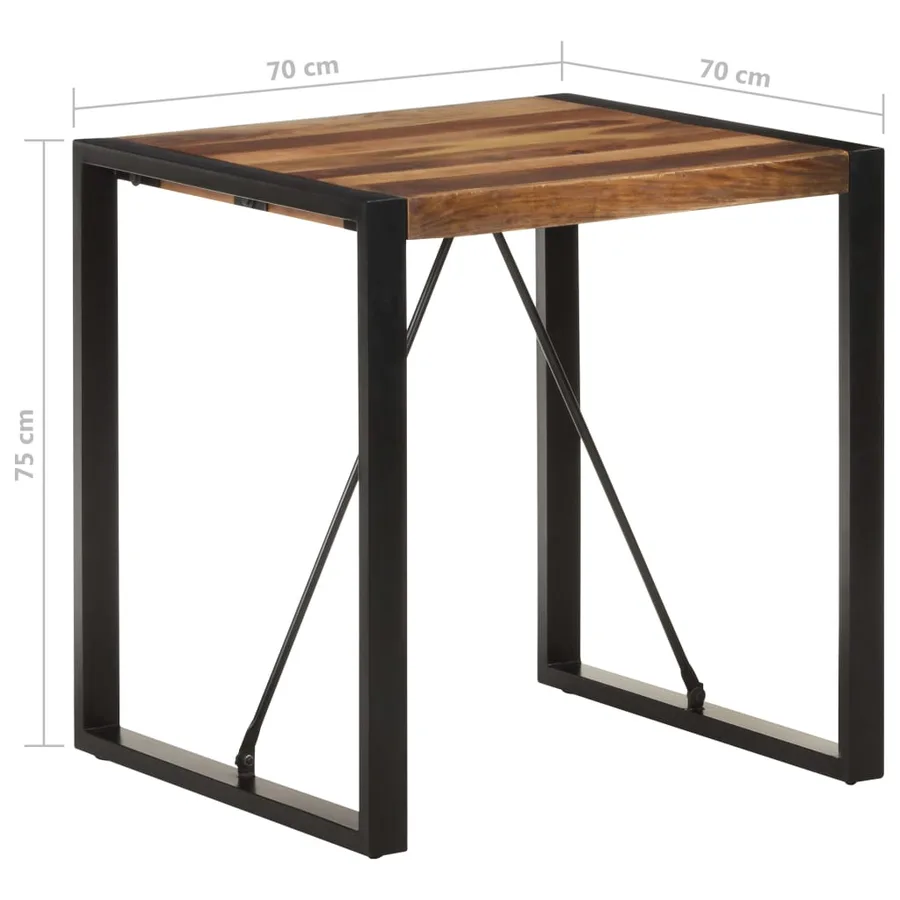 Table à manger 70x70x75 cm Bois d'acacia massif - 5