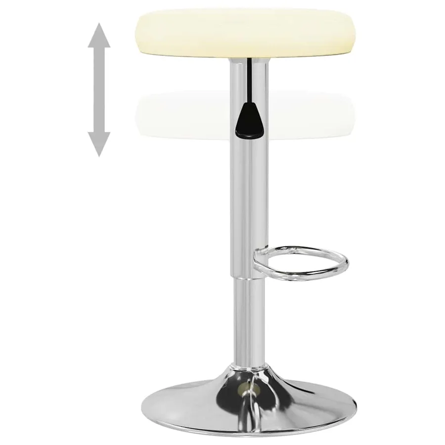 Tabourets de bar lot de 2 crème similicuir - 6