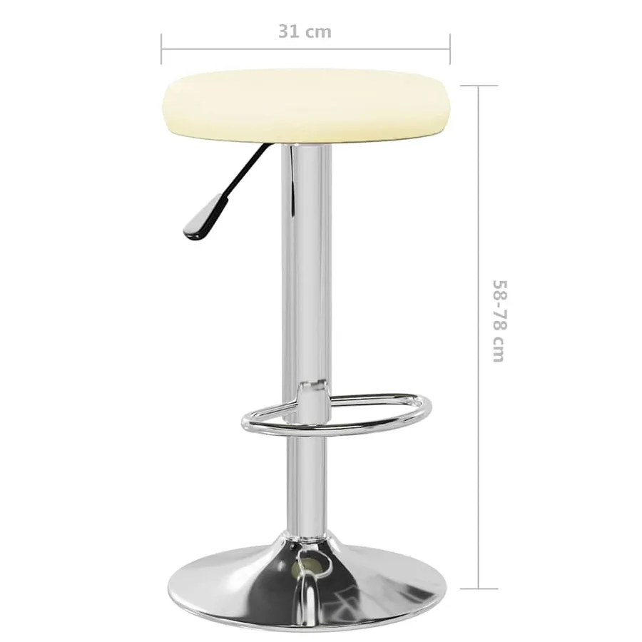 Tabourets de bar lot de 2 crème similicuir - 9