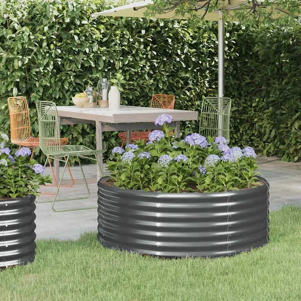 Lit surélevé de jardin Acier galvanisé Anthracite