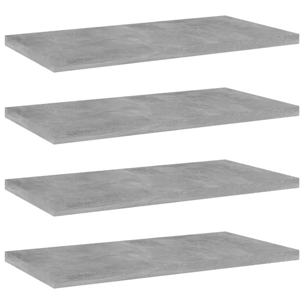 Panneaux de bibliothèque 4 pcs gris béton bois d’ingénierie