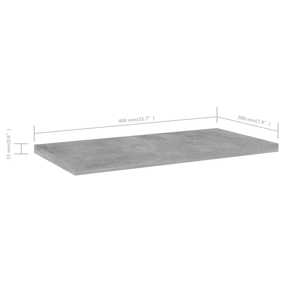 Panneaux de bibliothèque 4 pcs gris béton bois d’ingénierie - 5