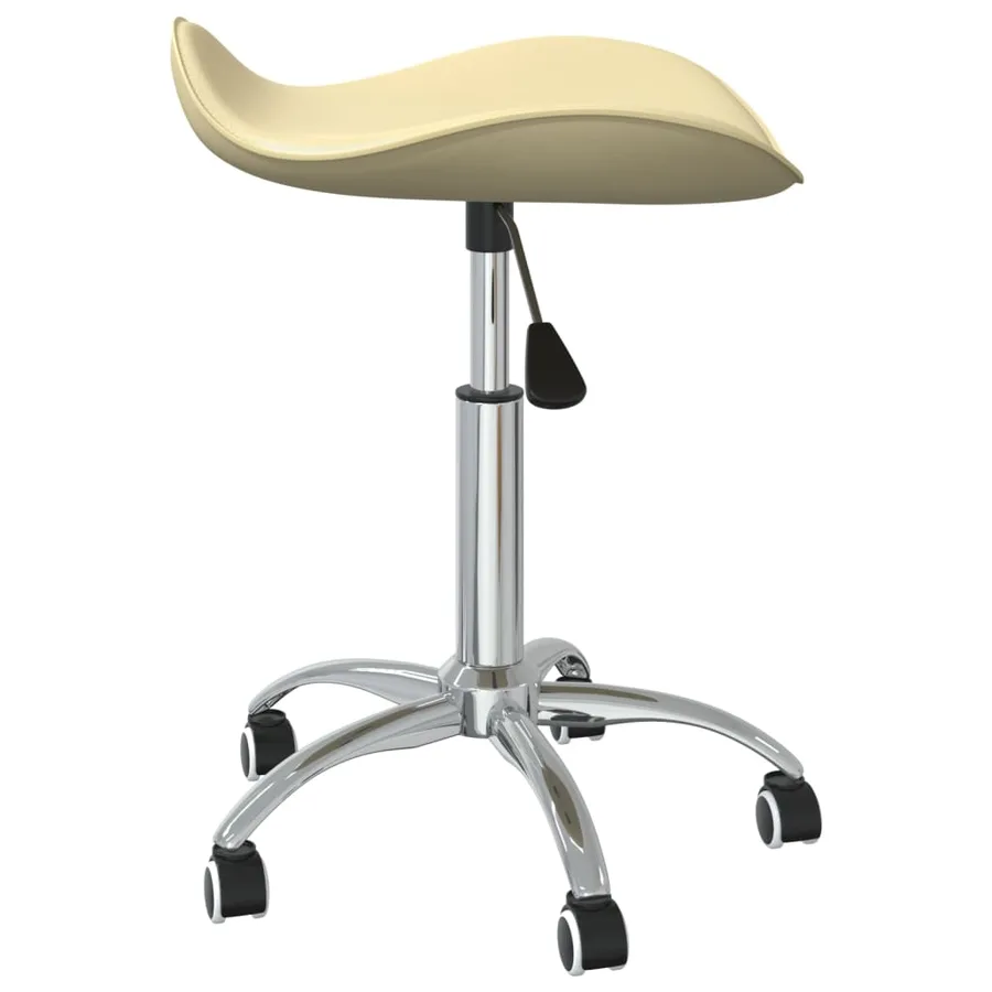 Chaise pivotante de salle à manger Crème Similicuir - 3