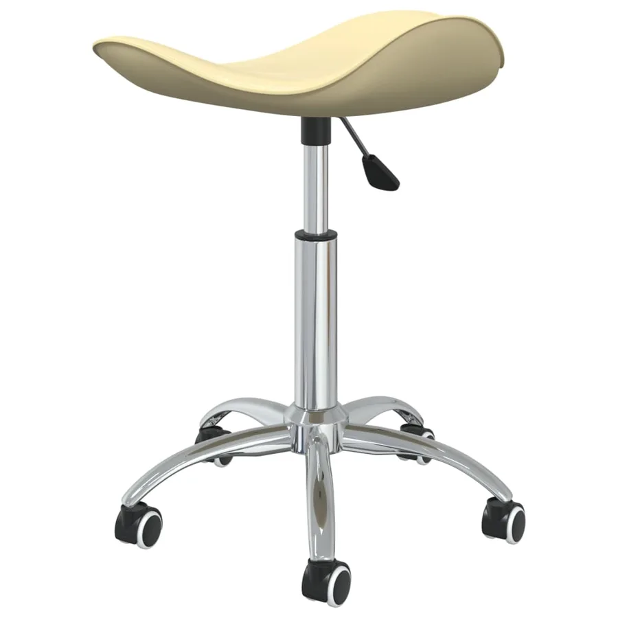 Chaise pivotante de salle à manger Crème Similicuir - 4