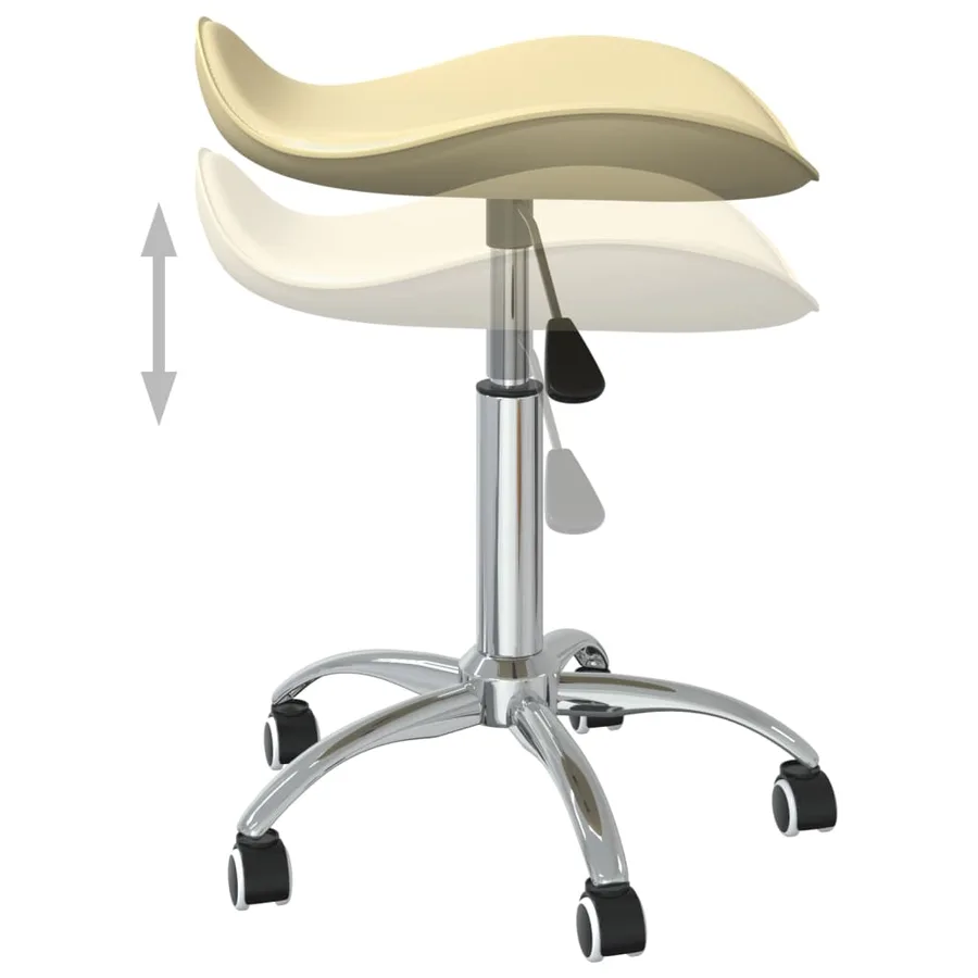 Chaise pivotante de salle à manger Crème Similicuir - 5