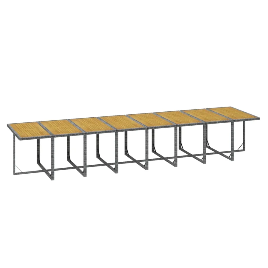 Ensemble à manger de jardin coussins 21 pcs Gris Résine tressée - 10