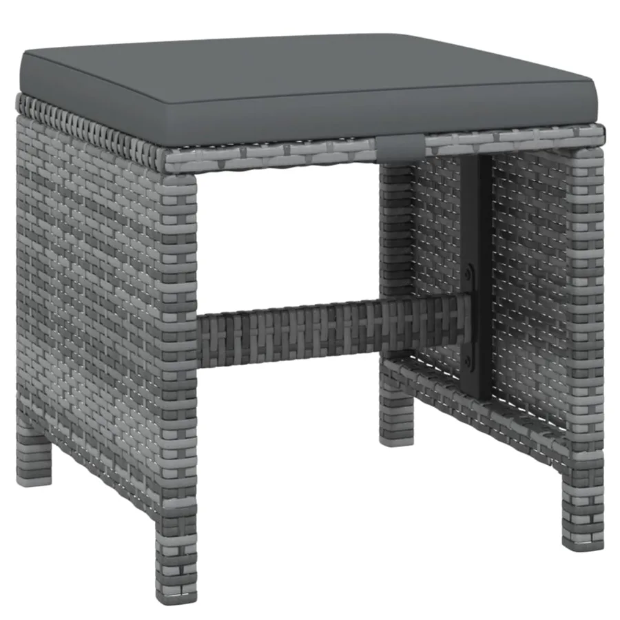 Ensemble à manger de jardin coussins 21 pcs Gris Résine tressée - 8
