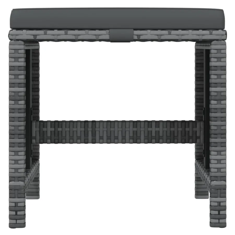 Ensemble à manger de jardin coussins 21 pcs Gris Résine tressée - 9
