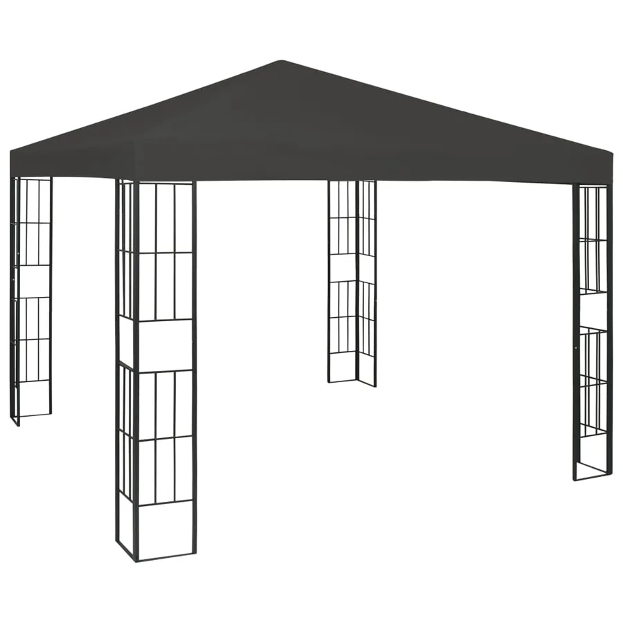 Tonnelle avec guirlande lumineuse à LED 3x3 m Anthracite - 3