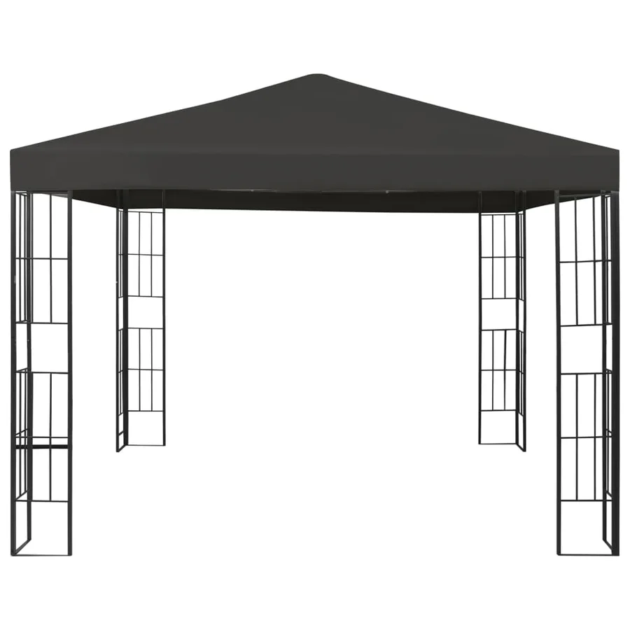 Tonnelle avec guirlande lumineuse à LED 3x3 m Anthracite - 4
