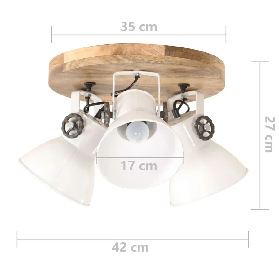 Plafonnier industriel 25 W Blanc 42x27 cm E27 - 7
