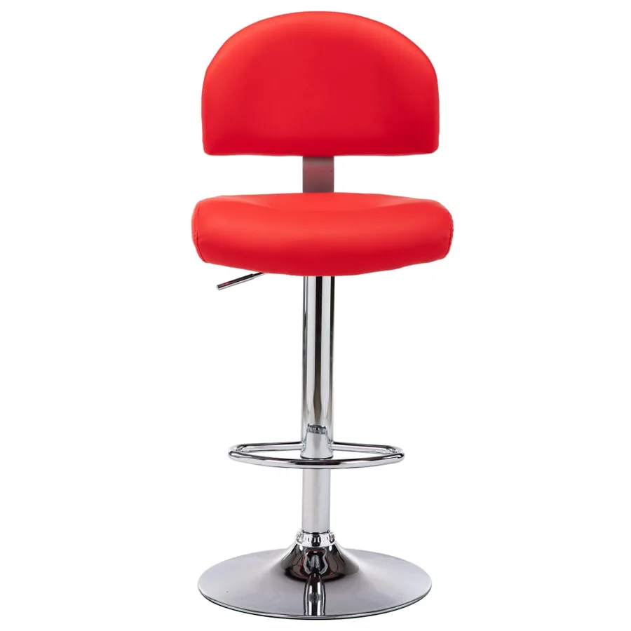 Tabourets de bar lot de 2 rouge similicuir - 4