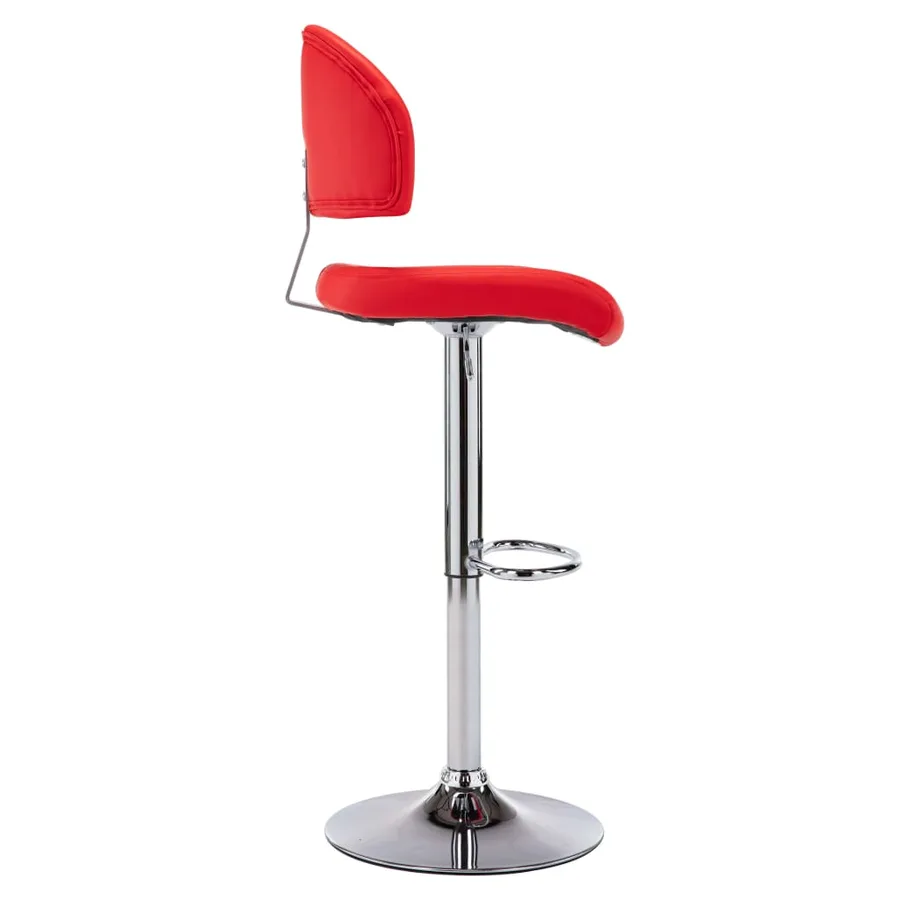 Tabourets de bar lot de 2 rouge similicuir - 6