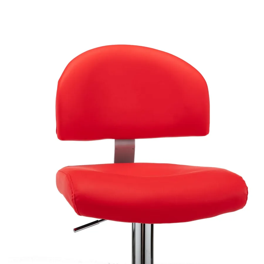 Tabourets de bar lot de 2 rouge similicuir - 8