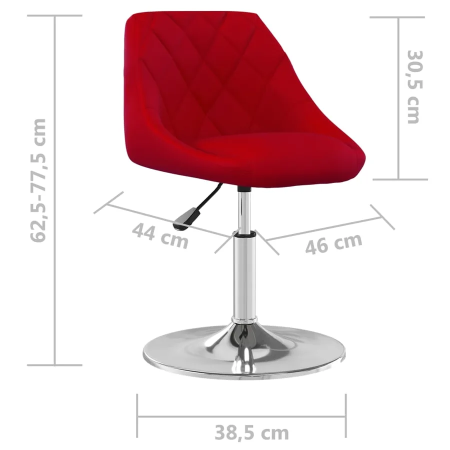 Chaises pivotantes à manger lot de 6 Rouge bordeaux Velours - 8