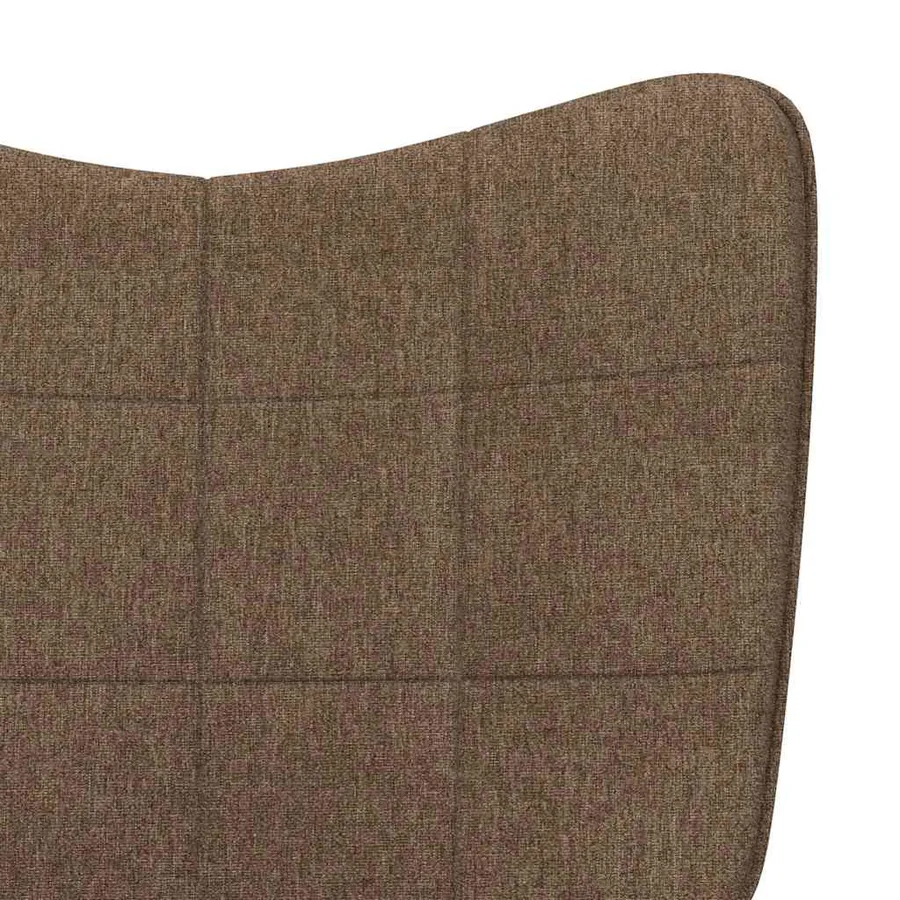 Chaise à bascule avec tabouret Marron Tissu - 7