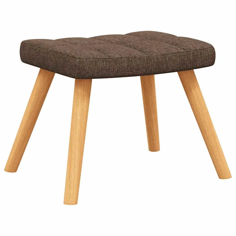 Chaise à bascule avec tabouret Marron Tissu - 8
