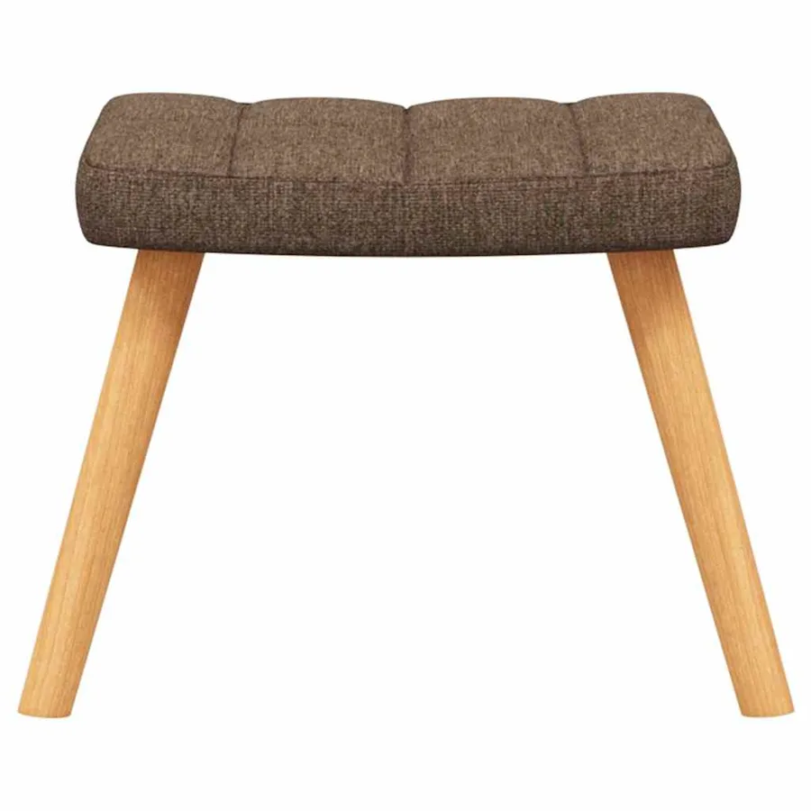 Chaise à bascule avec tabouret Marron Tissu - 9