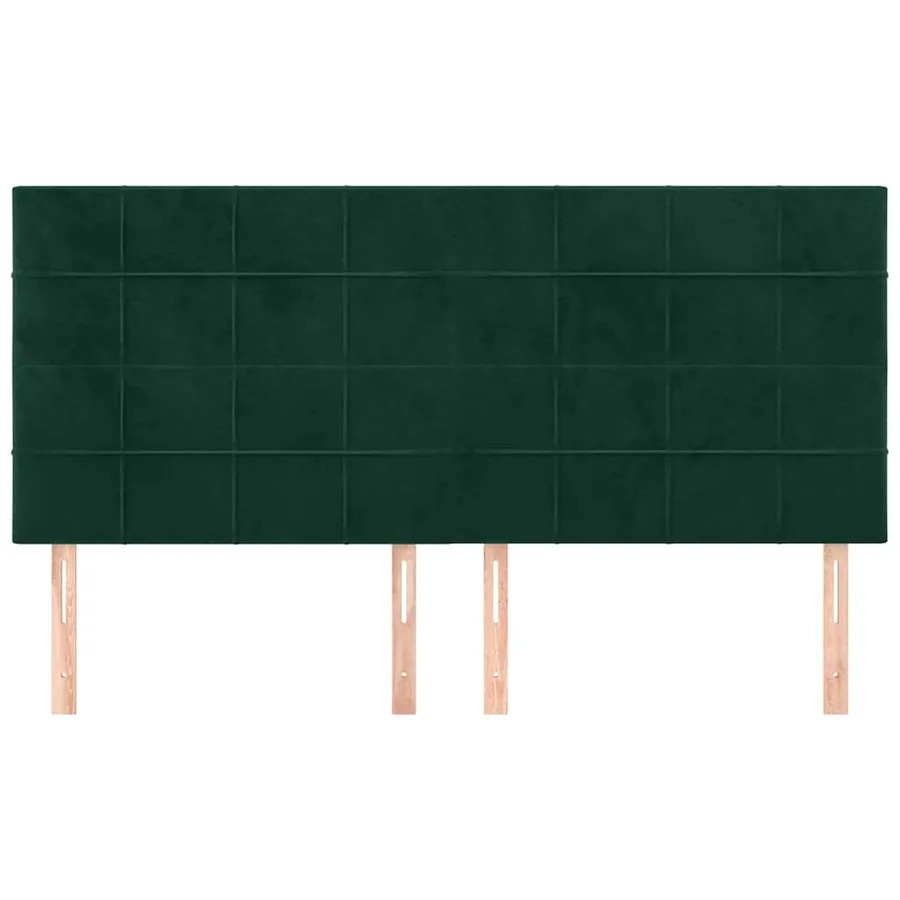 Tête de lit Vert foncé 200x5x118/128 cm Velours - 3
